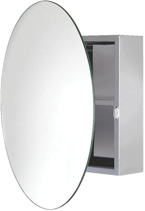 croydex severn circular stainless-steel medicine cabinet|Croydex Severn Round Medicine Cabinet with Mirrored Door, .